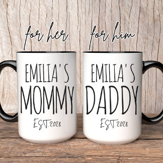 Maman & Papa Mug personnalisée | Nouveau cadeau ma