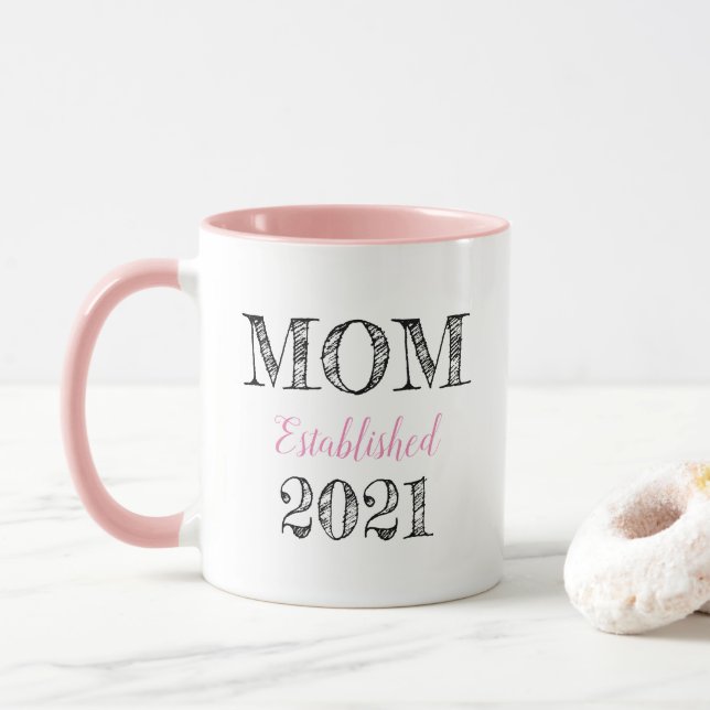 Maman (personnalisable) Etabli 20** Mug (Avec donut)