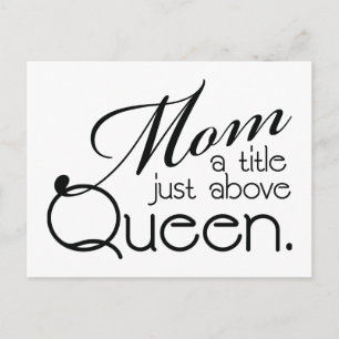 Maman, titre juste au-dessus de Queen - Carte post