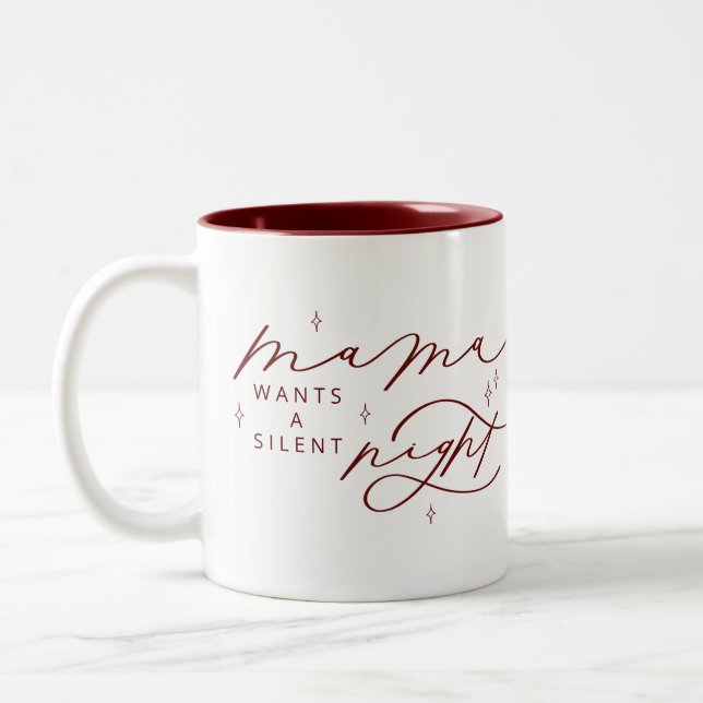 Maman Veut Une Mug De Noël De Nuit Silencieuse (Gauche)