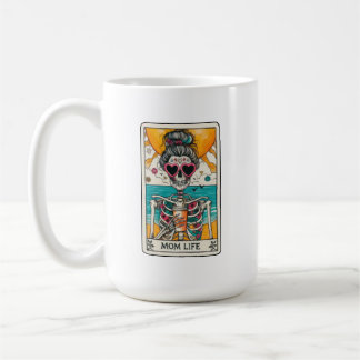 Maman Vie Skeleton Carte Tarot Café Mug