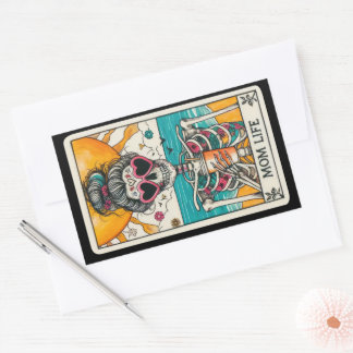 Maman Vie Stickers Carte Tarot Squelette
