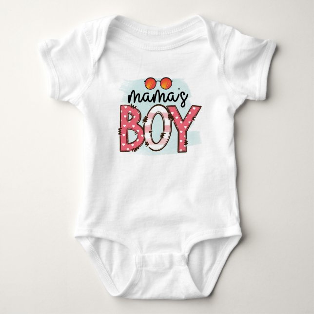 Mamas Boy Baby Bodysuit (Front)