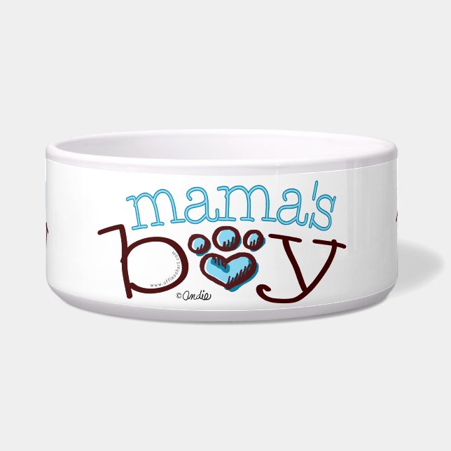 Mama's Boy Blue Paw Print Heart (Front)