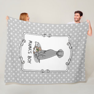 Mama's Boy Weimaraner (grey 1) toys dog mom Cute Fleece Blanket