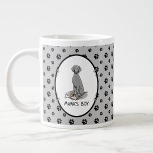 Mama's Boy Weimaraner (grey 1) toys dog mom Cute Large Coffee Mug
