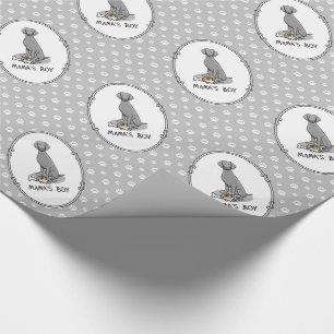 Mama's Boy Weimaraner (grey 1) toys dog mom Cute Wrapping Paper