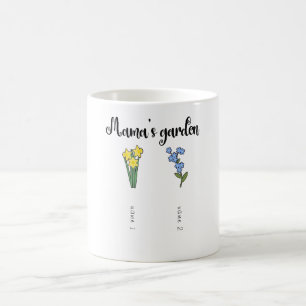 Mama's garden personalized with 2 grandchildrens coffee mug