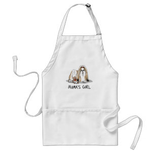 Mama's Girl Shih Tzu (tan white) Dog Mom Cute Standard Apron