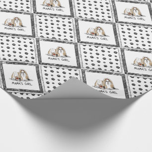 Mama's Girl Shih Tzu (tan white) Dog Mom Cute Wrapping Paper