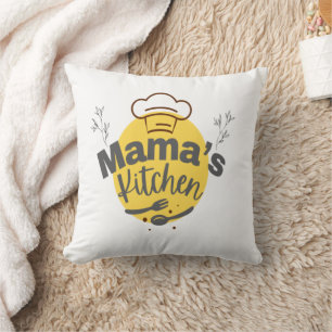 Mama's Kitchen – Retro Comfort Food Tee Throw Pillow