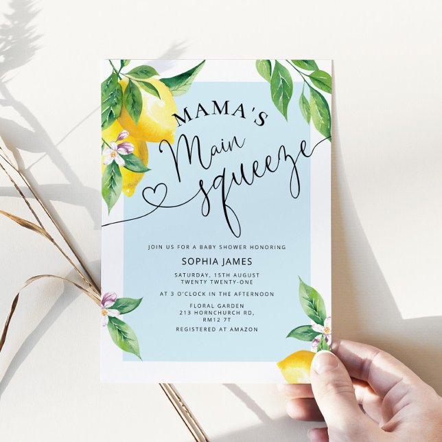 Mama's main squeeze lemon baby shower invitation (Creator Uploaded)