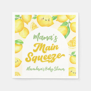 Mama's Main Squeeze Lemon Baby Shower  Napkin
