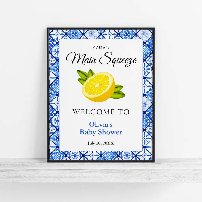 Mama's Main Squeeze Lemon Baby Shower Welcome Sign (Mama's Main Squeeze Lemon Baby Shower Welcome Sign )