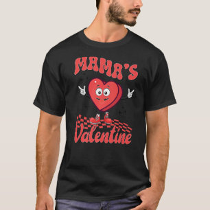 Mama's Valentine Funny Heart Groovy Retro Valentin T-Shirt