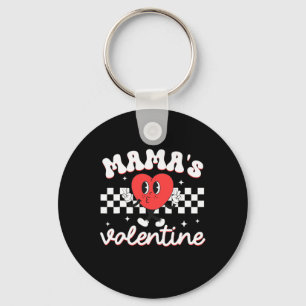 Mama's Valentine Heart Funny Valentines Day Boys K Keychain