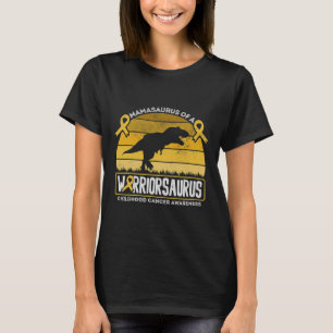Mamasaurus Childhood Cancer Awareness Mom of a War T-Shirt