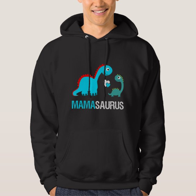 Mamasaurus Dinosaur For Mom, Daughter Mother's Day Hoodie (Front)