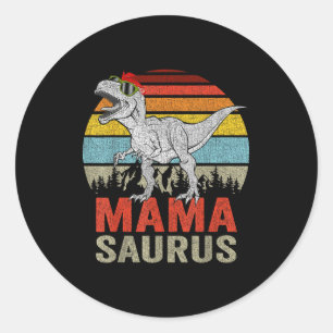 Mamasaurus Dinosaur Mama Saurus T Rex Funny Family Classic Round Sticker