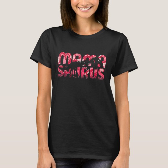 Mamasaurus Dinosaur Skeleton Love Heart Mama Sauru T-Shirt (Front)