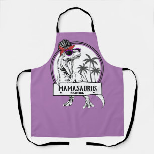 Mamasaurus Mom T rex Dino Funny Custom Name Apron