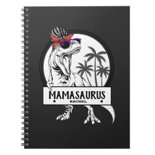 Mamasaurus Mom T rex Dino Funny Custom Name Notebook