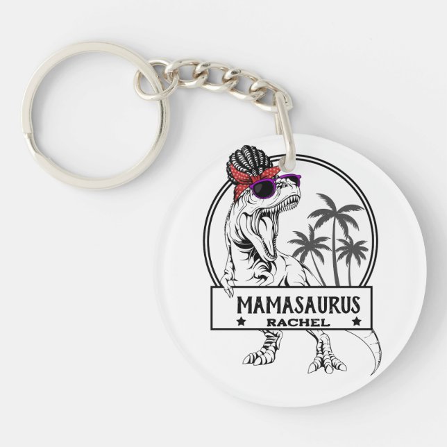 Mamasaurus Mom T rex Dino Funny Nom personnalisé (Devant)