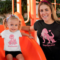 MamaSaurus Pink T-Rex and Pink Baby Girl Dinosaurs