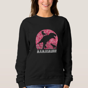 Mamasaurus Rex Mom Of 2 Pink Camo Dinosaur Mothers Sweatshirt