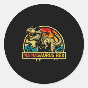 Mamasaurus Rex Trex Dinosaur Mama Saurus Rex Famil Classic Round Sticker