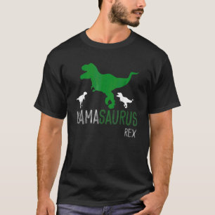 Mamasaurus Rex With 2 Kids Cute Mom Dinosaur Din T-Shirt
