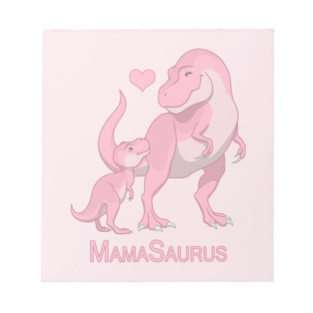 MamaSaurus T-Rex and Baby Girl Dinosaurs Notepad (Front)