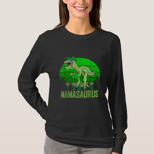 Mamasaurus T rex Dinosaur Funny Mama Saurus  T-Shirt (Front)