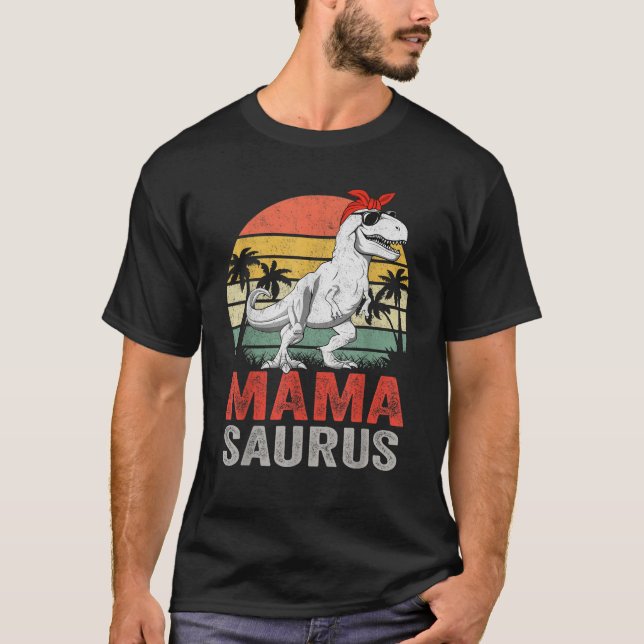 Mamasaurus T Rex Dinosaur Mama Saurus Family Match T-Shirt (Front)