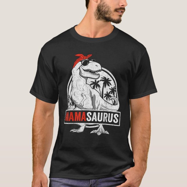 Mamasaurus T Rex Dinosaur Mama Saurus Family Match T-Shirt (Front)