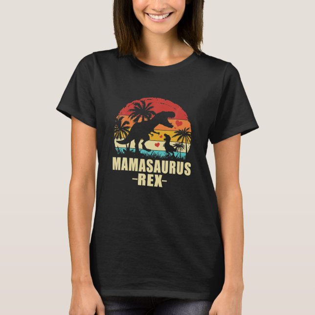 Mamasaurus T - Rex Dinosaur Mama Saurus Family T-Shirt (Front)
