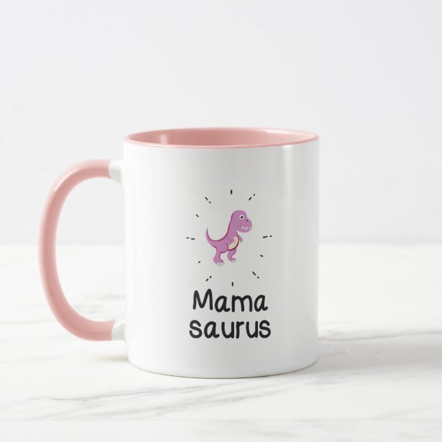 Mamasaurus T-Rex Dinosaur Mom Mother Day Funny Mug (Left)