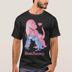 MamaSaurus TRex Mother 3 Cute Baby Boy Girl Dinosa T-Shirt