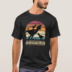 Mamasaurus Triplet Dino Dinosaurus Sunset Rex Dino T-Shirt