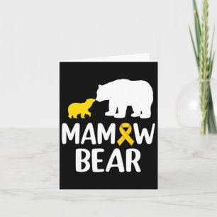 Mamaw Bear Childhood Cancer Awareness Support Squa Card