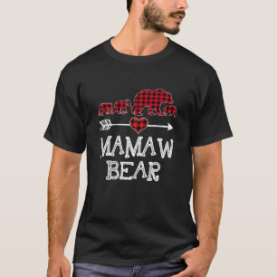 Mamaw Bear Christmas Pajama Red Plaid Buffalo Fami T-Shirt