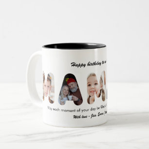 Mamaw Custom Photo Collage Personalized Grandma Two-Tone Coffee Mug