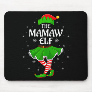 Mamaw Elf Christmas Family Girls Women Elf Squad X Mouse Pad