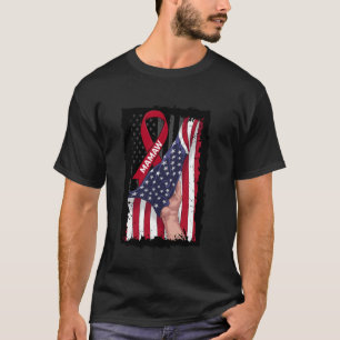 Mamaw Multiple Myeloma Awareness Ribbon American F T-Shirt