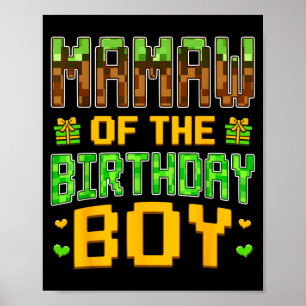 Mamaw of The Birthday Boy Video Gamer Birthday Poster