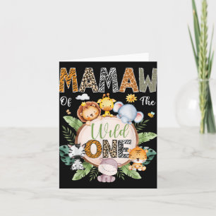 Mamaw Of The Wild One 1st Birthday Safari Jungle A Card