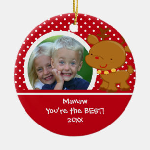 Mamaw Photo Reindeer Christmas Ornament
