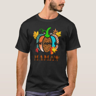 Mamaw Pumpkin Leopard Mamaw Thankful Grateful Bles T-Shirt