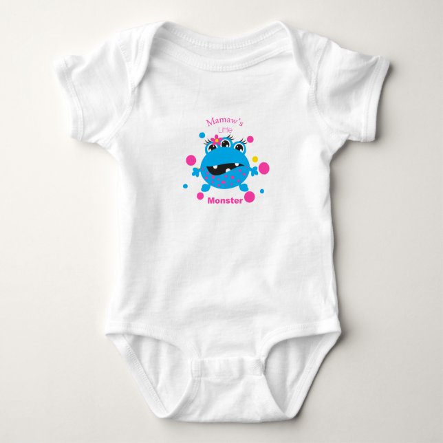 Mamaw's Little Monster Blue Infant Creeper (Front)