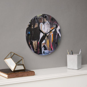 Mambo Night Painting by Alfred Fox Large Clock